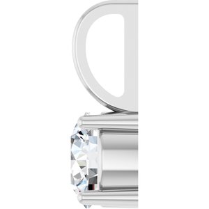 14K White Gold 6 mm Round Solitaire Charm/Pendant Mounting – image 5