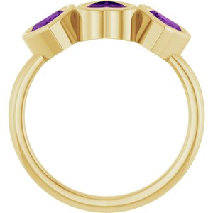 Three-Stone Heart Ring