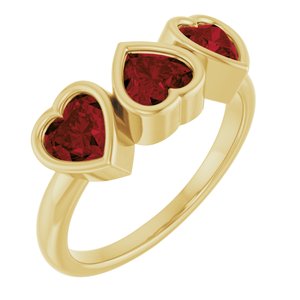 Three-Stone Heart Ring