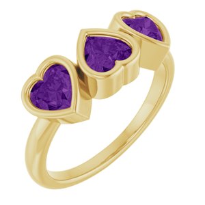 Three-Stone Heart Ring