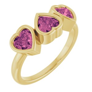 Three-Stone Heart Ring