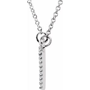 14K White Gold 1/10 CTW Natural Diamond Triangle 16" Necklace