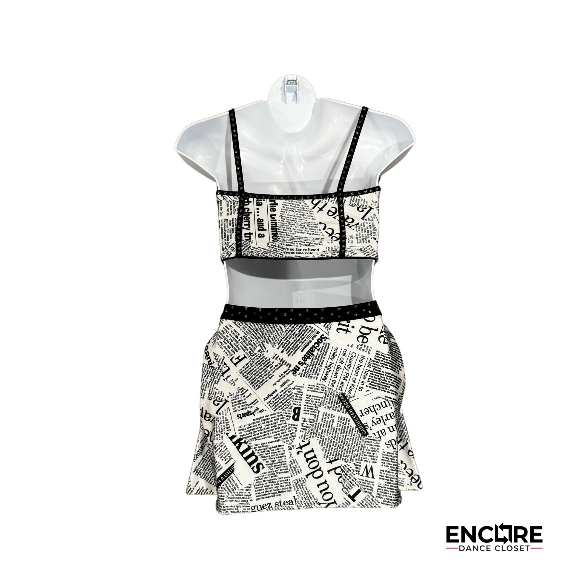 Black & White Newspaper Print Costume Set