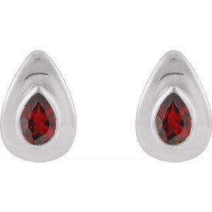 Platinum Natural Mozambique Garnet Earrings – image 2