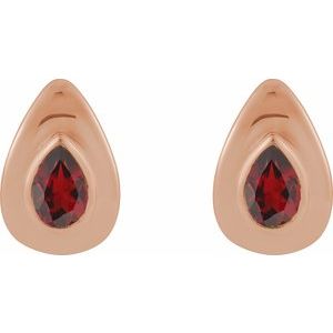 14K Rose Gold Natural Mozambique Garnet Earrings – image 2