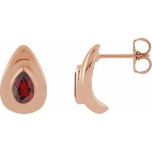 14K Rose Gold Natural Mozambique Garnet Earrings