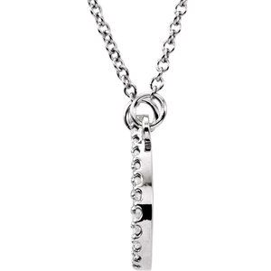 14K White Gold 1/10 CTW Natural Diamond Teardrop 16" Necklace