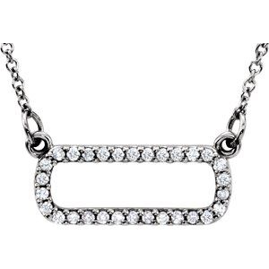 14K White Gold 1/8 CTW Natural Diamond Geometric 16" Necklace