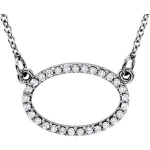 14K White Gold 1/8 CTW Natural Diamond 16" Necklace