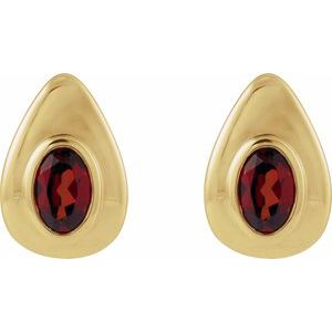 Pear Bezel Set Earrings