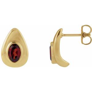 Pear Bezel Set Earrings