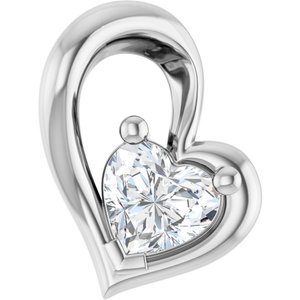 Solitaire Heart Necklace or Pendant