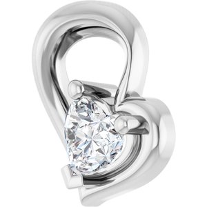 Solitaire Heart Necklace or Pendant