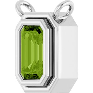 Platinum Natural Peridot Necklace Center