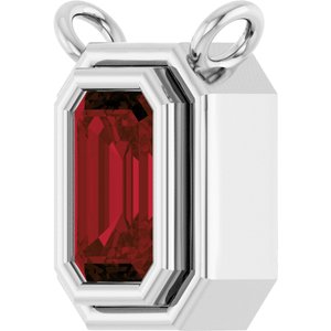 14K White Gold Natural Mozambique Garnet Necklace Center