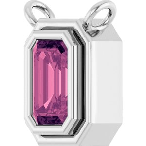 Platinum Natural Pink Tourmaline Necklace Center