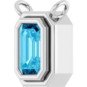 Platinum Natural Aquamarine Necklace Center