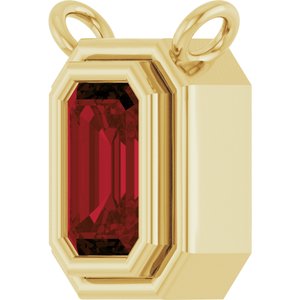 14K Yellow Gold Natural Mozambique Garnet Necklace Center
