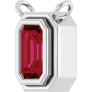Platinum Lab-Grown Ruby Necklace Center