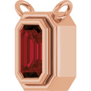 14K Rose Gold Natural Mozambique Garnet Necklace Center