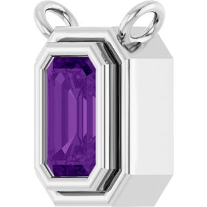 Platinum Natural Amethyst Necklace Center