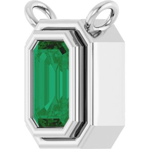 Platinum Lab-Grown Emerald Necklace Center
