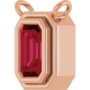 14K Rose Gold Lab-Grown Ruby Necklace Center