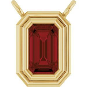 14K Yellow Gold Natural Mozambique Garnet Necklace Center