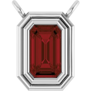 Platinum Natural Mozambique Garnet Necklace Center
