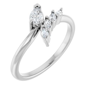 Sterling Silver 1/3 CTW Lab-Grown Diamond Bypass Ring
