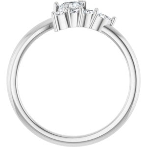 Sterling Silver 1/3 CTW Lab-Grown Diamond Bypass Ring