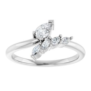 Sterling Silver 1/3 CTW Lab-Grown Diamond Bypass Ring