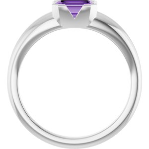 Sterling Silver Lab-Grown Purple Sapphire Ring