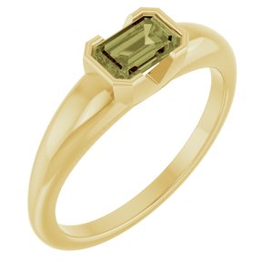 Half-Bezel Solitaire Ring