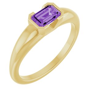 Half-Bezel Solitaire Ring