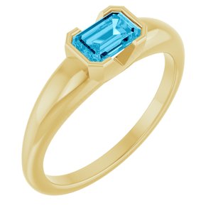 Half-Bezel Solitaire Ring