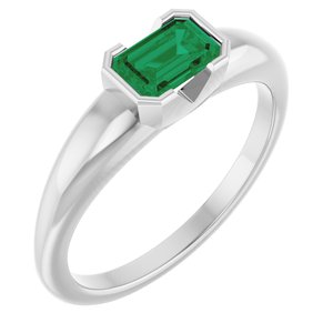 Half-Bezel Solitaire Ring