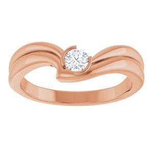 14K Rose Gold 1/6 CT Natural Diamond Freeform Ring