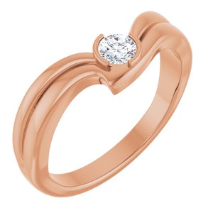 14K Rose Gold 1/6 CT Lab-Grown Diamond Freeform Ring