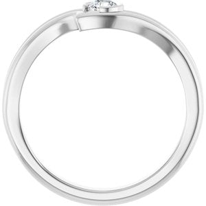 Platinum 1/6 CT Lab-Grown Diamond Freeform Ring