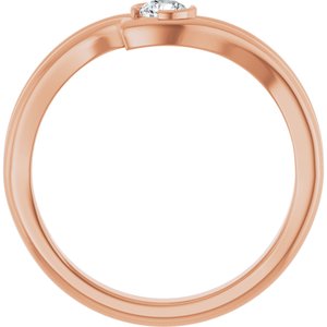 14K Rose Gold 1/6 CT Lab-Grown Diamond Freeform Ring
