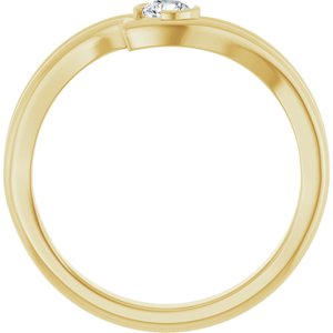 14K Yellow Gold 1/6 CT Lab-Grown Diamond Freeform Ring