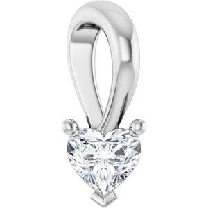 Solitaire Heart Necklace or Pendant