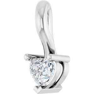 Solitaire Heart Necklace or Pendant