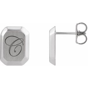 Engravable Geometric Stud Earrings
