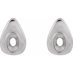 Sterling Silver 6x4 mm Oval Bezel-Set Earring Mounting – image 2