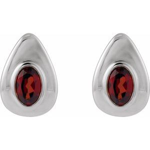 14K White Gold Natural Mozambique Garnet Earrings – image 2