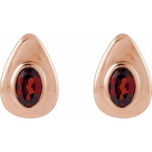 14K Rose Gold Natural Mozambique Garnet Earrings – image 2