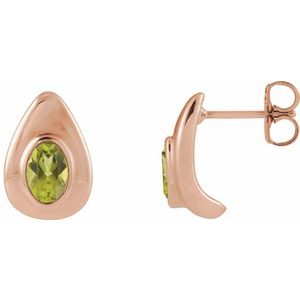 14K Rose Gold Natural Peridot Earrings