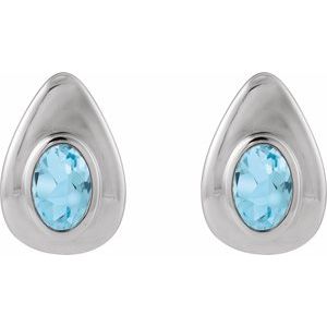 Platinum Natural Swiss Blue Topaz Earrings – image 2